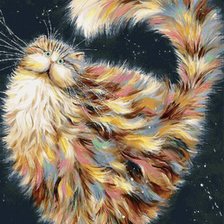 Схема вышивки «радужный кот»