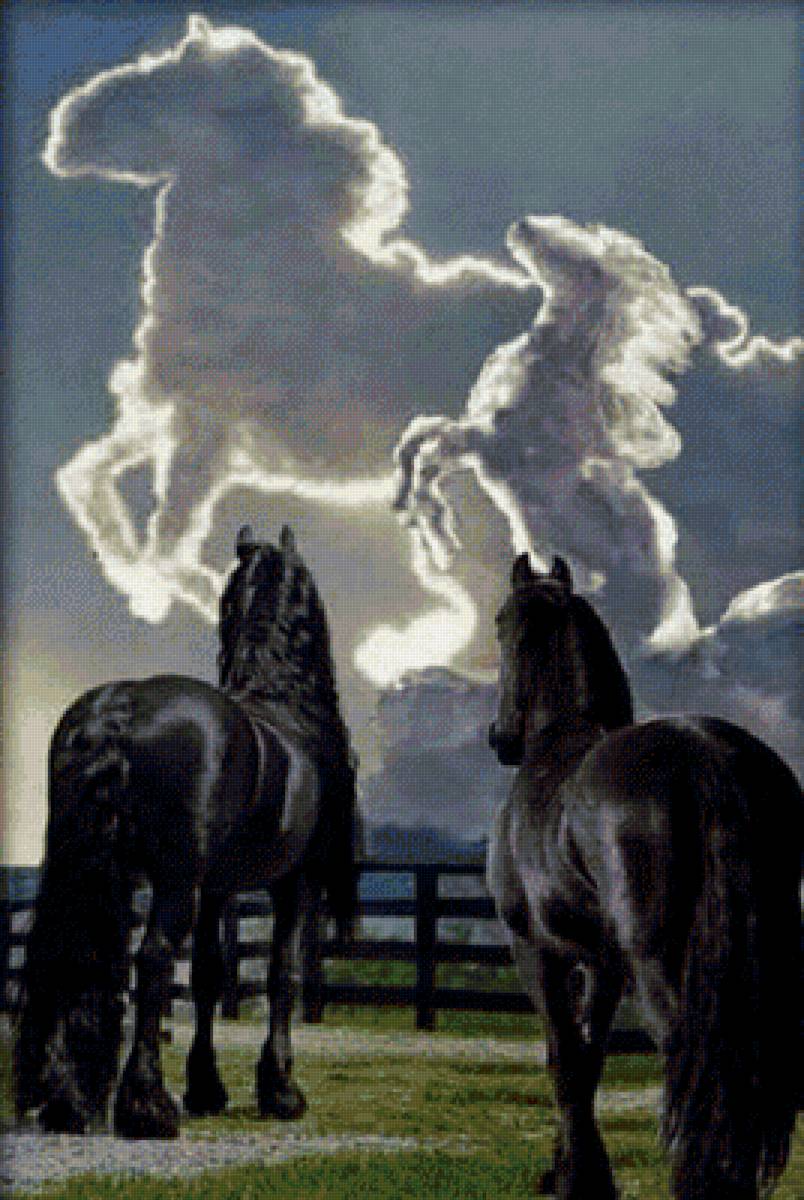 облака-кони - лошади, животные, облака, кони - предпросмотр