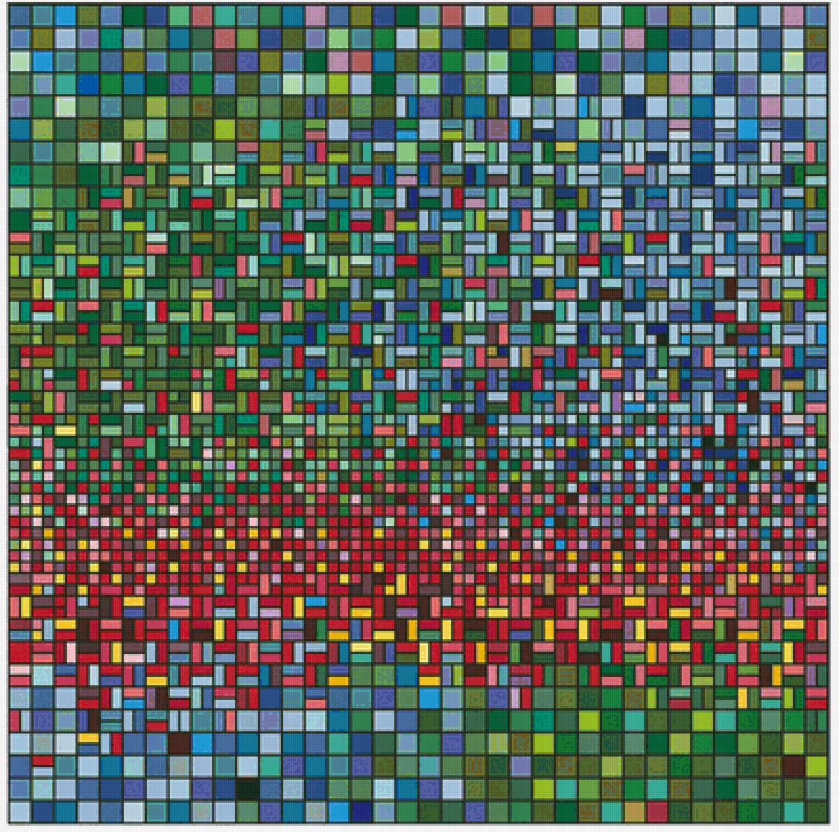 Цветущий луг - абстракция, геометрия - предпросмотр