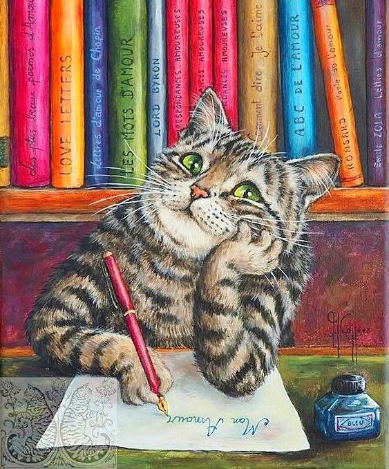 Письмо любимой мур-мур - животные, любовь, рисунки, кошки - оригинал