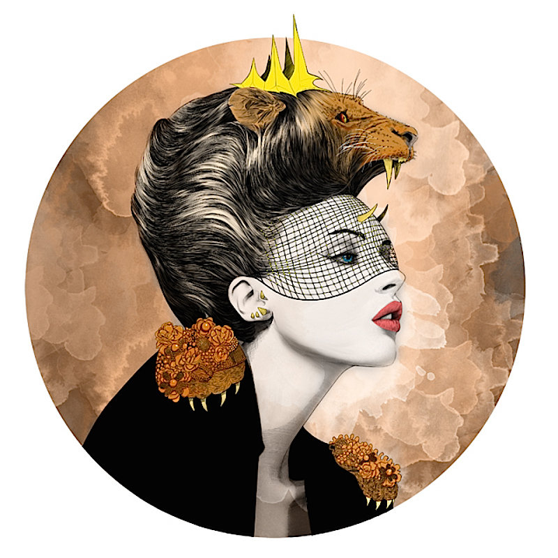 Лев - лев, арт, девушка, зодиак - оригинал