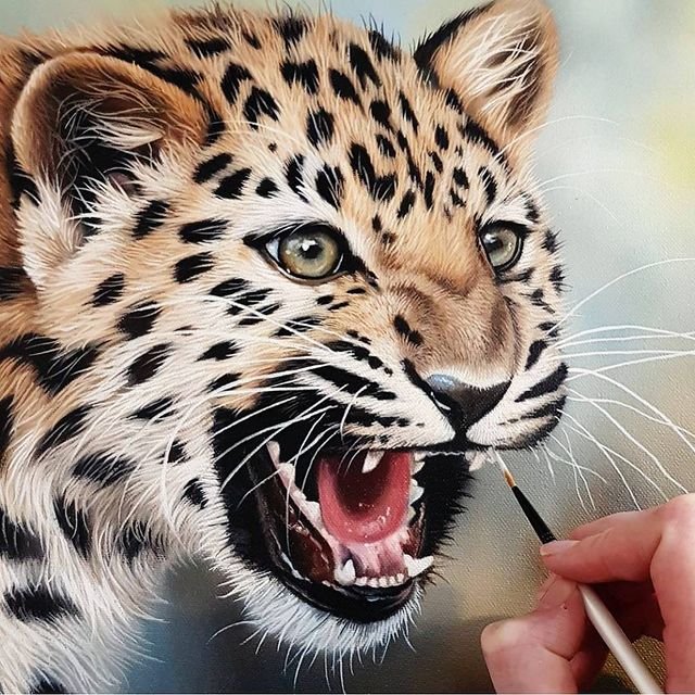 Котик рукой художника - оригинал