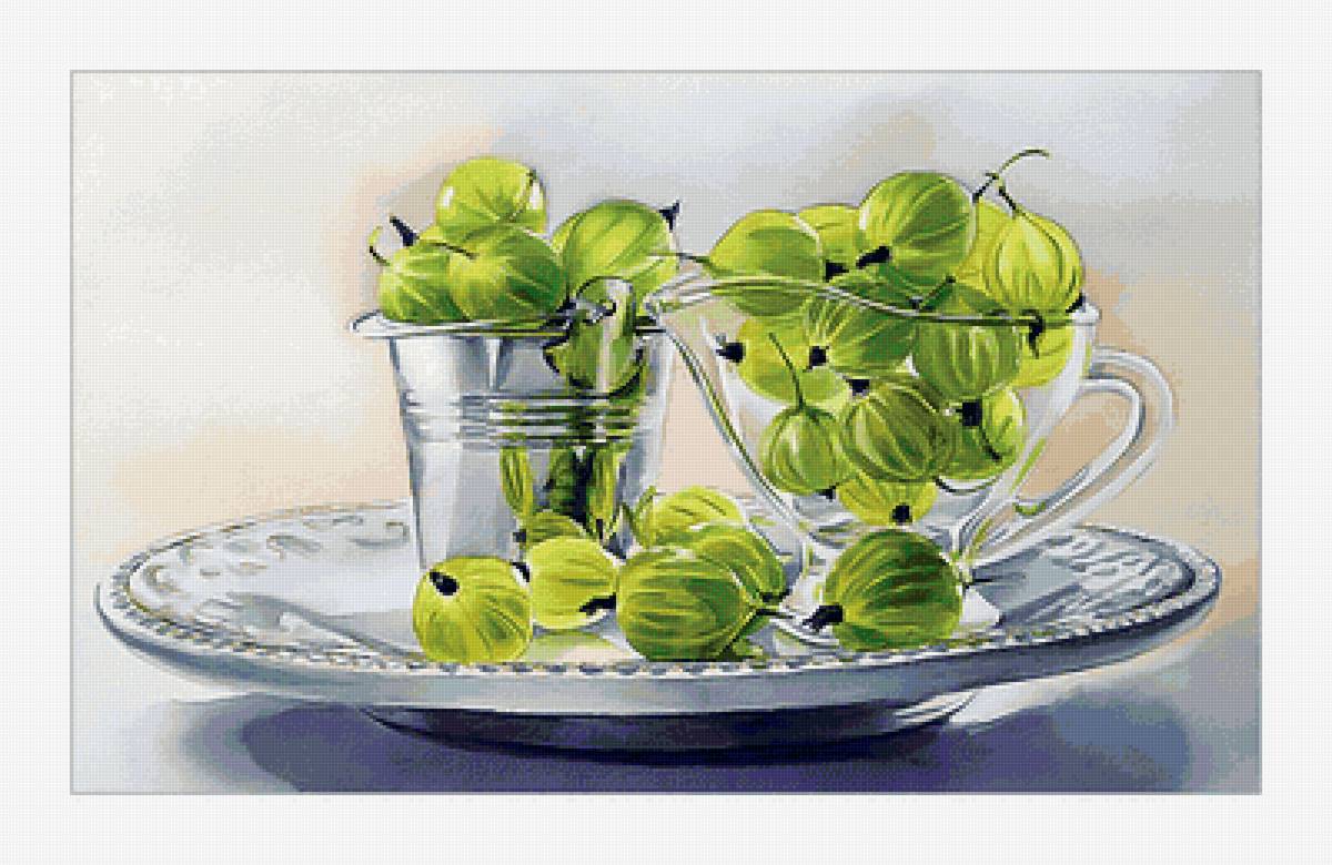 Крыжовничек. - живопись, крыжовник, ягоды, натюрморт - предпросмотр