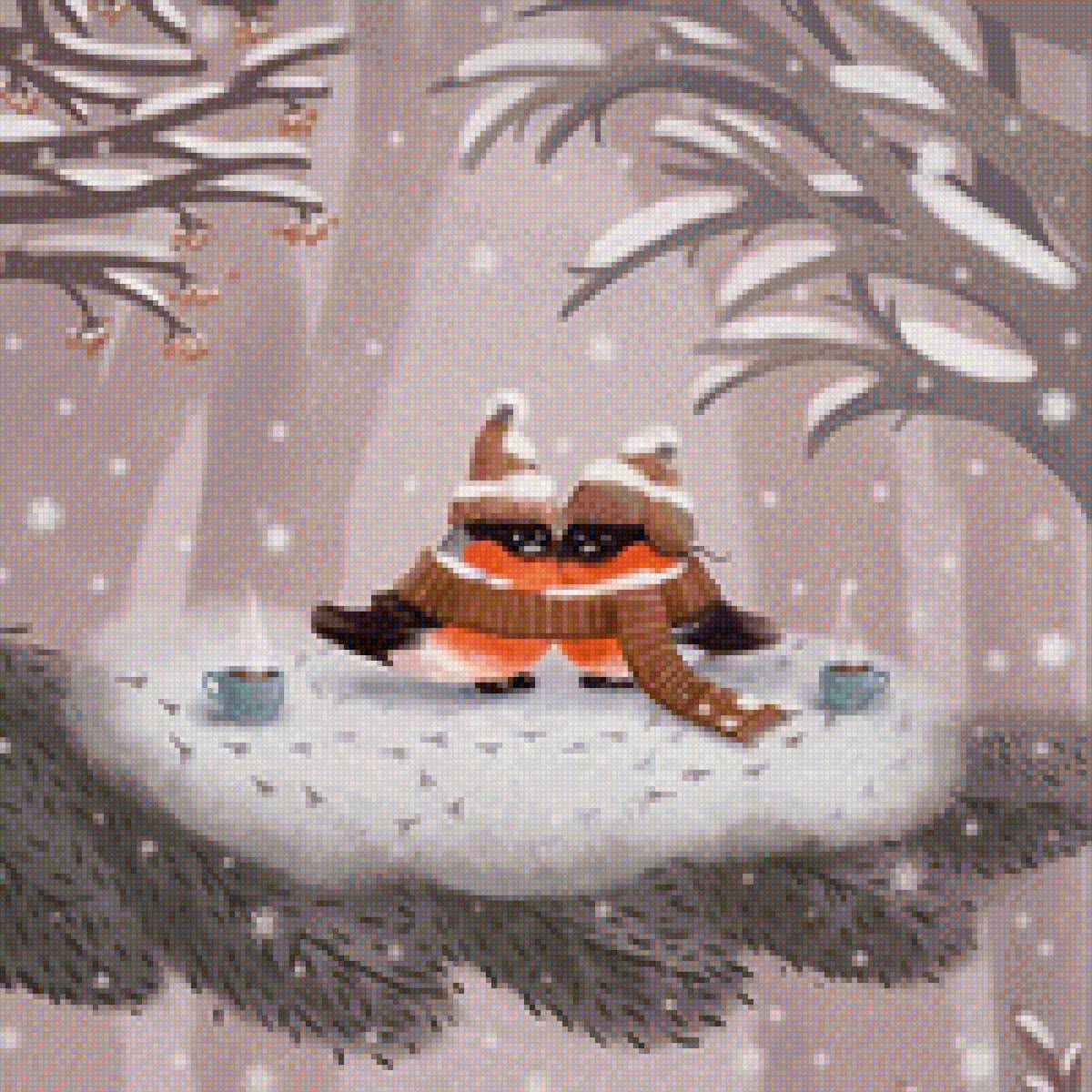 Зима - птицы - предпросмотр