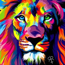 Схема вышивки «ЛЕВ»