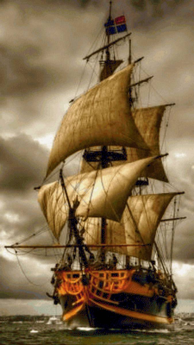 В перед к мечте - шторм, природа, парусник, море - предпросмотр