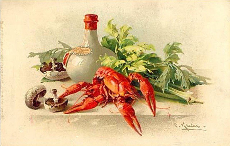 натюрморт с раками - кухня - оригинал