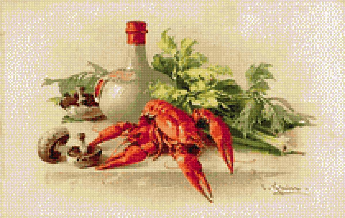 натюрморт с раками - кухня - предпросмотр