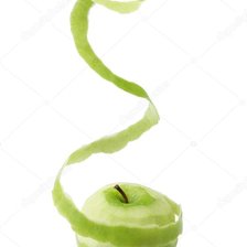 Схема вышивки «Зеленое яблоко с кожурой»