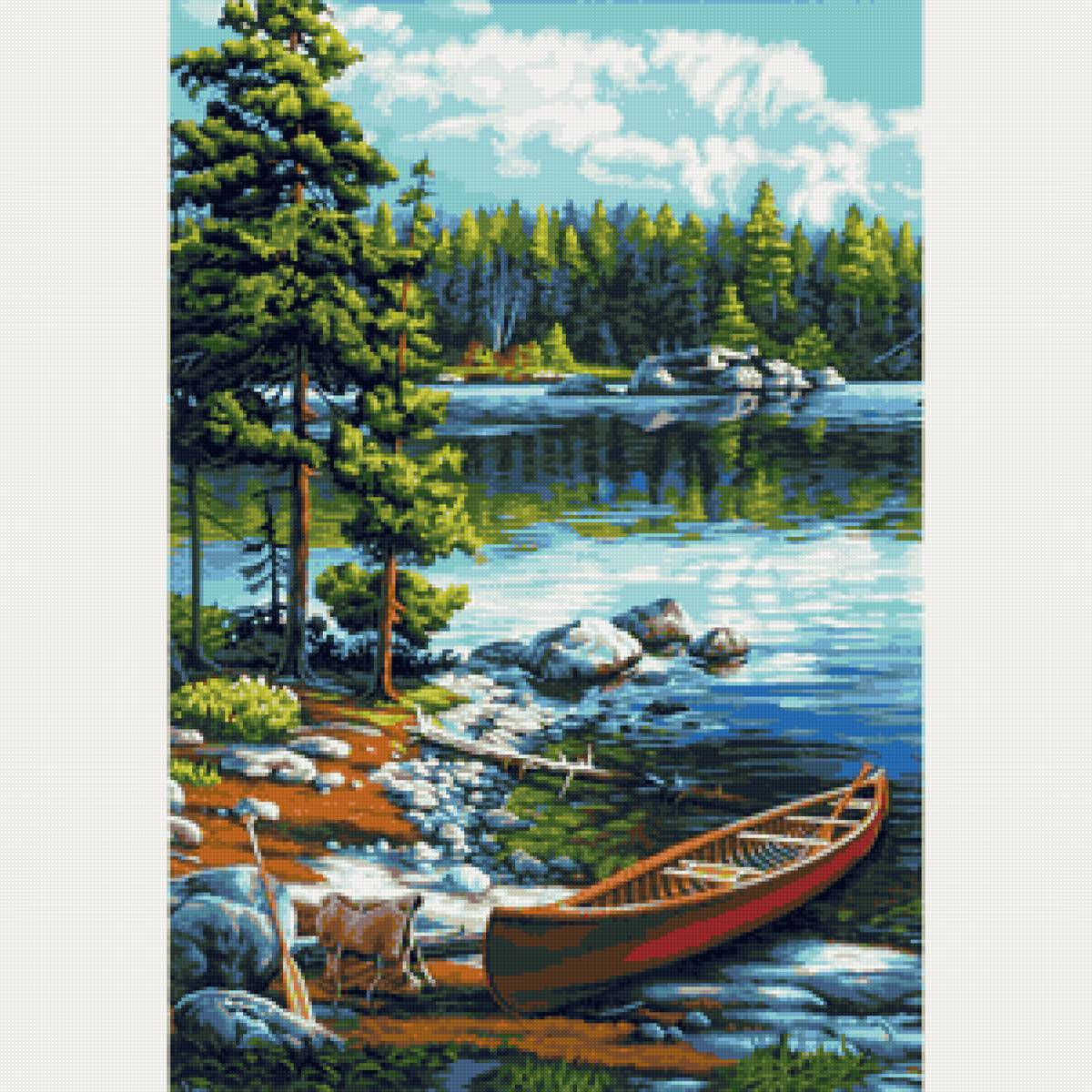 Река - река, лес, лодка - предпросмотр