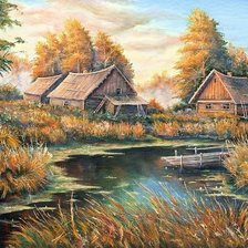 Схема вышивки «Сельский пейзаж 110»