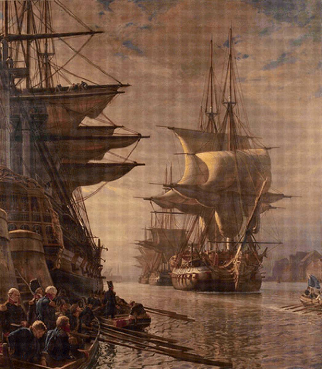 Парусники - флот, пейзаж, люди, море - предпросмотр