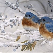 Схема вышивки «Winter birds»