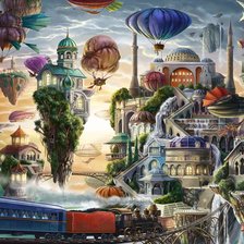 Схема вышивки «СЕРДЖИО БОТЕРО. ЛЕТАЮЩИЕ НЕБОСКРЁБЫ»