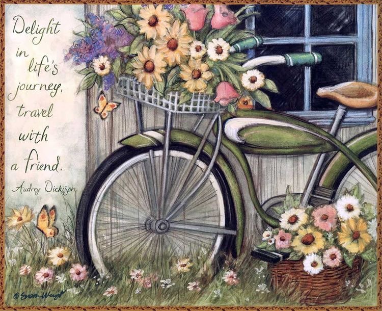 Bicicleta con flores - оригинал