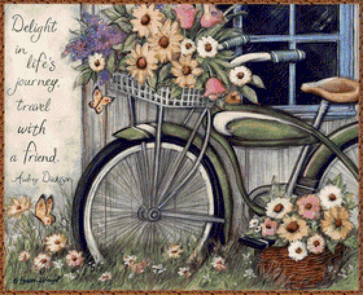 Bicicleta con flores - предпросмотр
