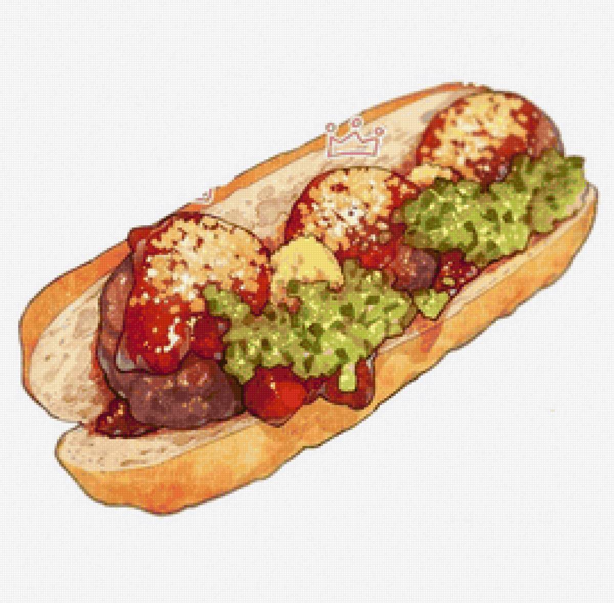 ХОТ-ДОГ С ТЕФТЕЛЬКАМИ - фаст-фуд - предпросмотр