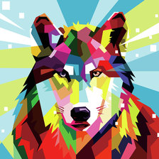 Схема вышивки «Волк»