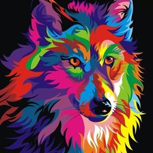 Схема вышивки «Волк»