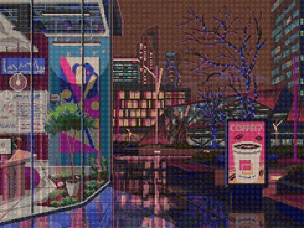 Витрина - город, витрина, вечер - предпросмотр