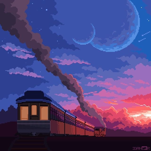 Поезд - поезд, закат - оригинал