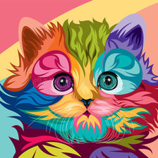 Схема вышивки «Радужный котенок»
