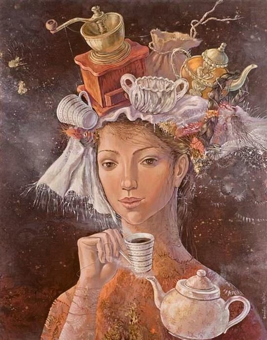 ДАНИЕЛА ЗЕКИНА. ВРЕМЯ С ПАПИЛЬОТКАМИ ПАМЯТИ. АРОМАТНЫЙ КОФЕ - люди, картины - оригинал