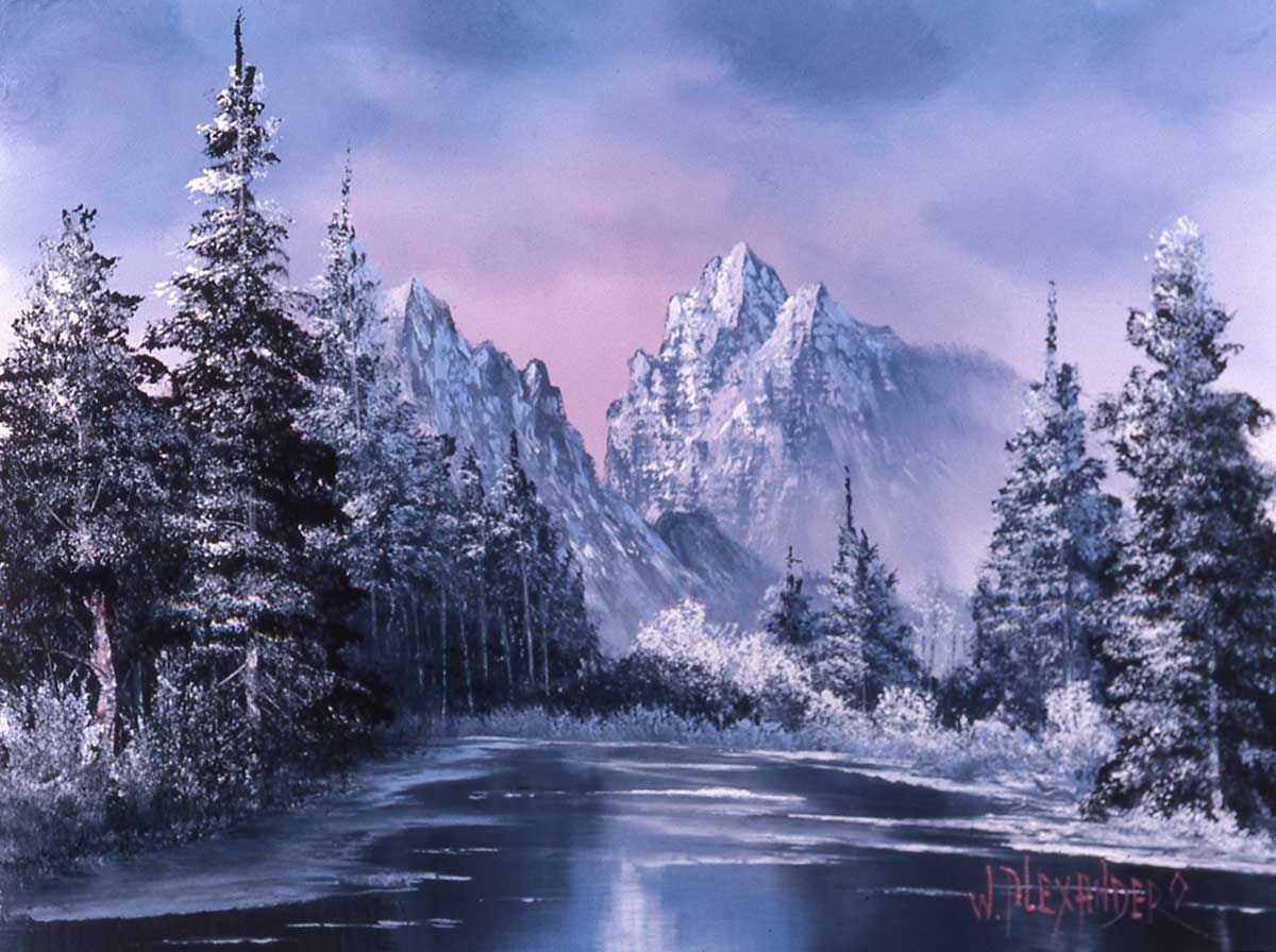 Зима в горах - природа, лес, горы - оригинал