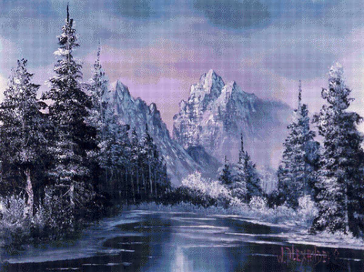 Зима в горах - лес, горы, природа - предпросмотр