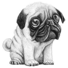 Схема вышивки «мопсик»