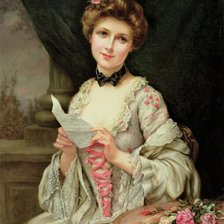 Схема вышивки «Портрет девушки с письмом»