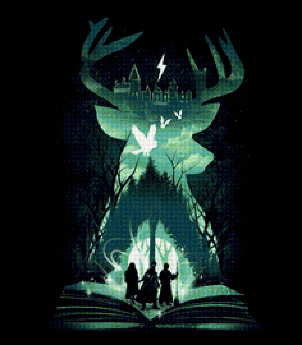 Гарри Поттер - ночь, олень, фэнтези - предпросмотр