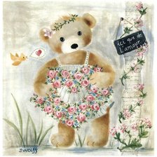 Схема вышивки «Мишка в сарафанчике»
