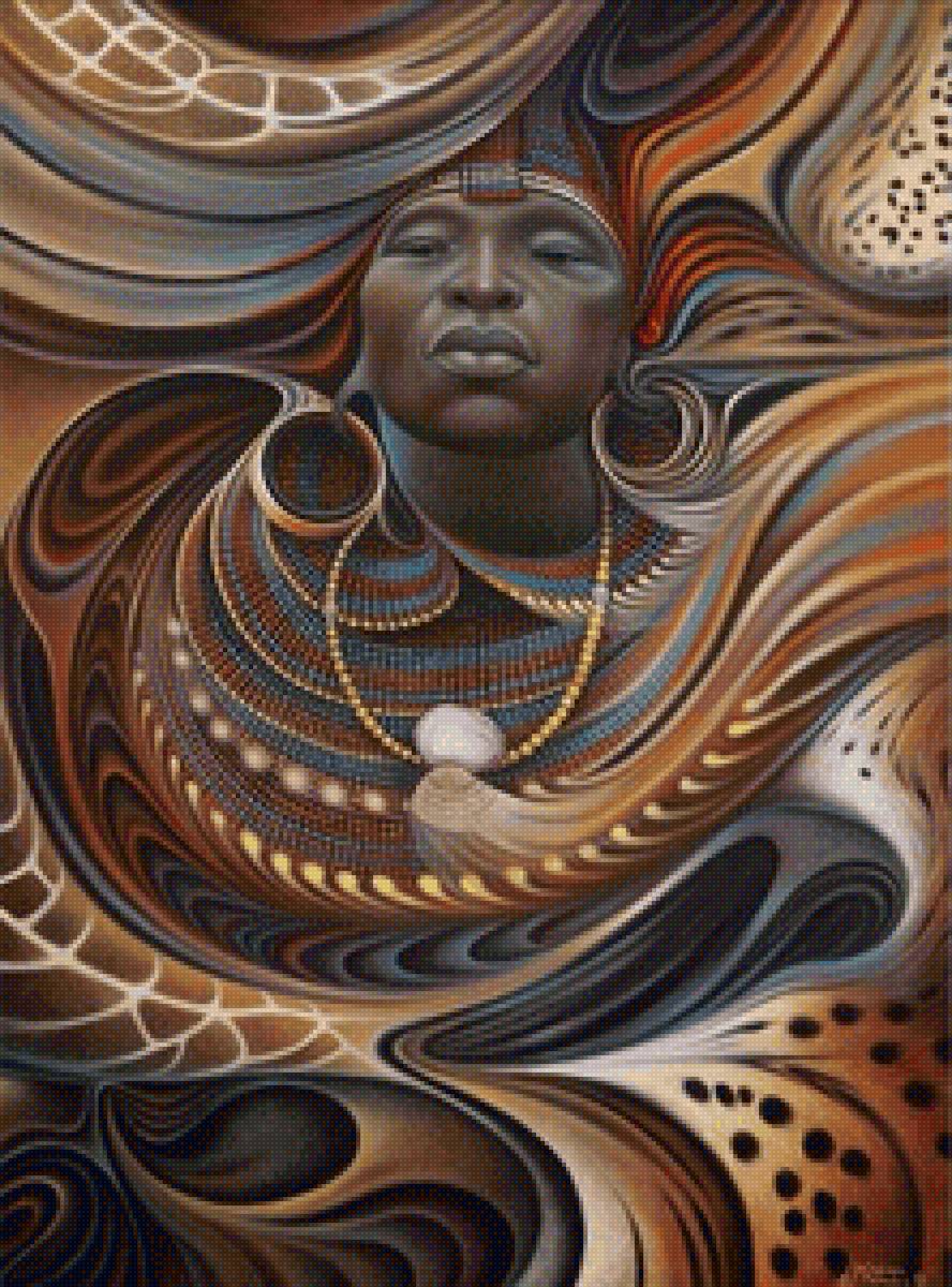 Афровоин - мужчина, африка, абстракция - предпросмотр