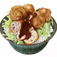 Схема вышивки «СЫТНЫЙ ОБЕД. РИС С ТЕФТЕЛЬКАМИ»