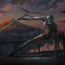 Схема вышивки «Overwatch Genji»