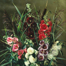 Схема вышивки «камыш и мальва»