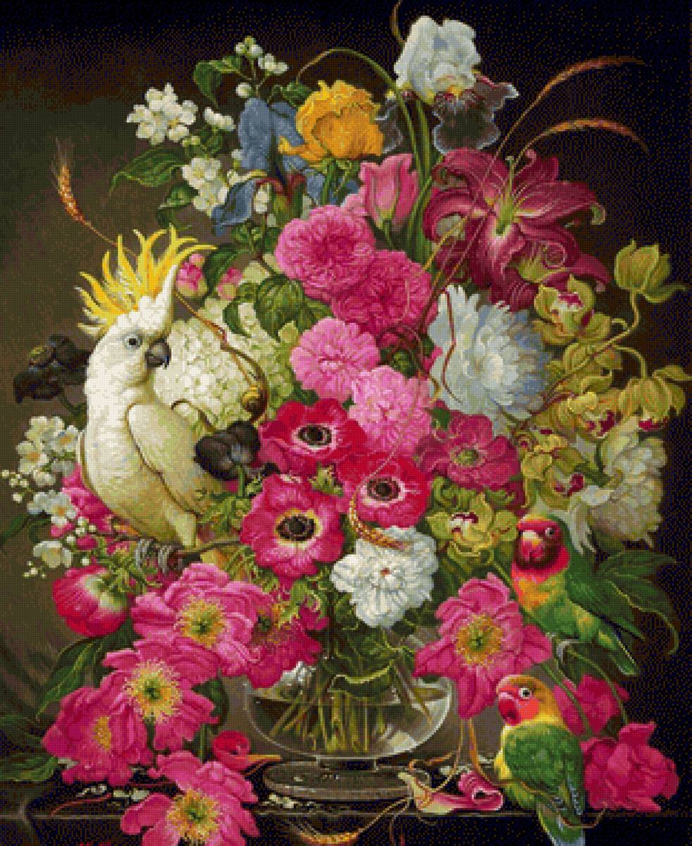 Flores e pássaros. - flores .pássaros - предпросмотр