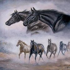 Схема вышивки «Лошади»