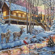 Схема вышивки «зима»