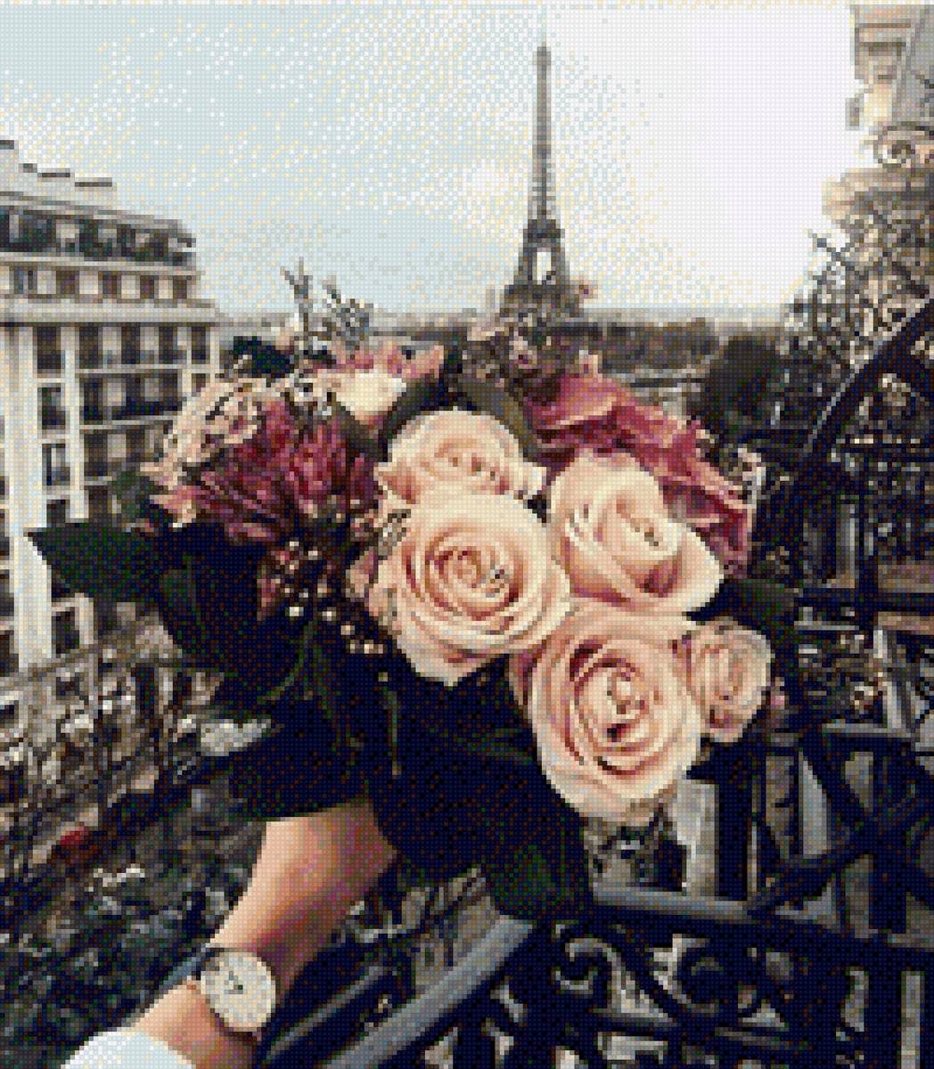 Париж - эйфелева башня, картина, город, париж - предпросмотр