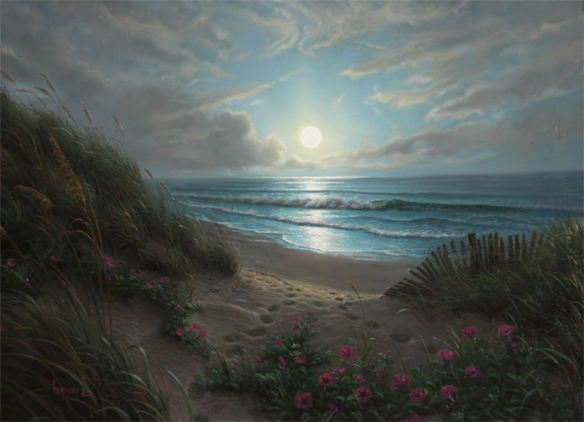 Берег (по картине Марка Кетли) - берег луна песок море - оригинал