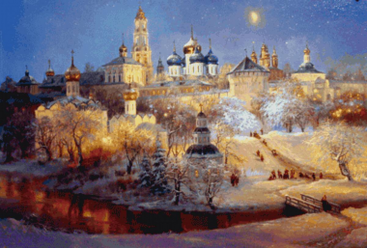 купола - купола, зима, снег, храм, пнк, люди - предпросмотр