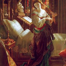 Схема вышивки «ДЭНИЭЛ МАКЛИС. МАДЛЕН ПОСЛЕ МОЛИТВЫ»