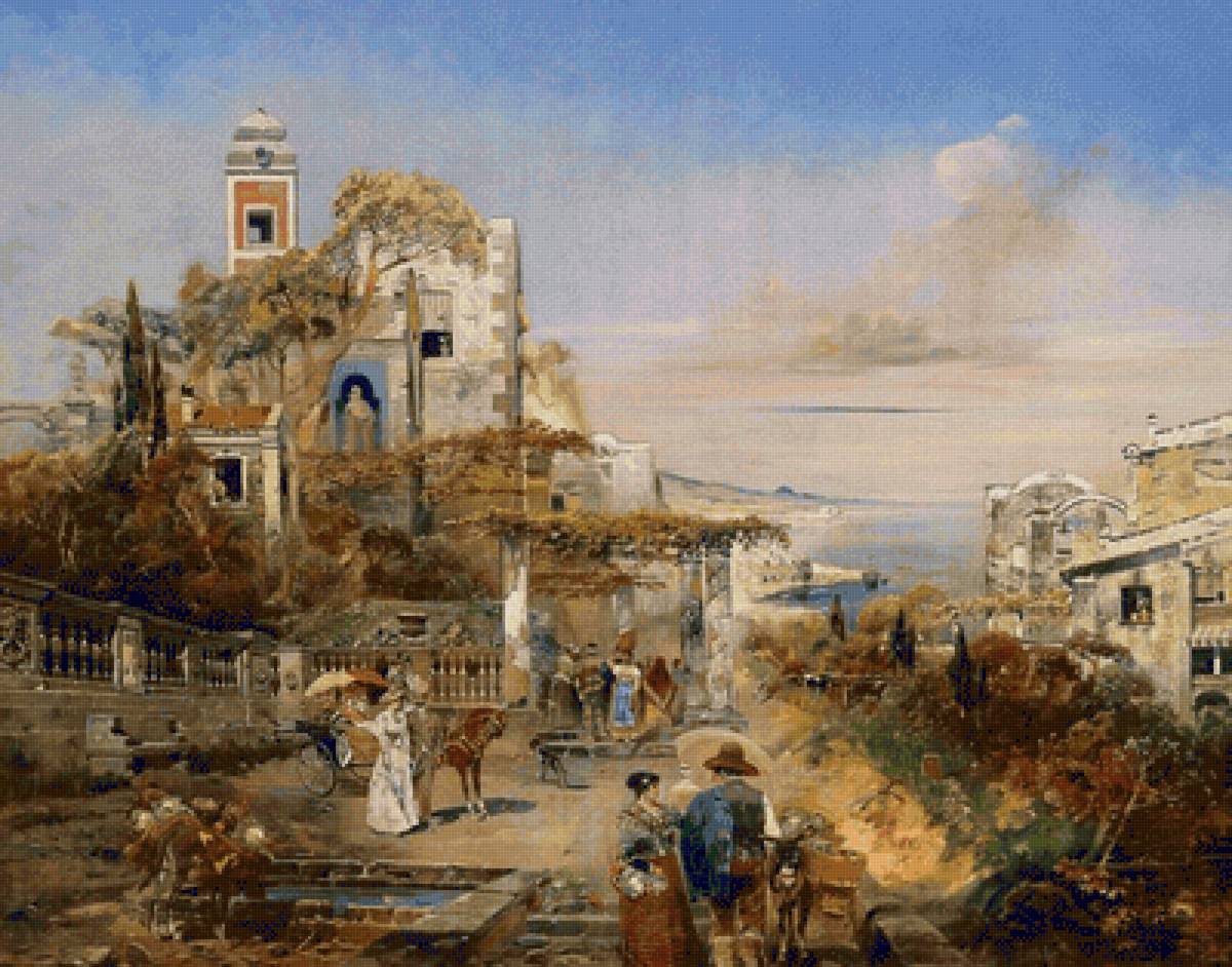 РОБЕРТ АЛОТТ. ЮЖНОЕ КАПРИЧЧИО. ВИД НА НЕАПОЛЬСКИЙ ЗАЛИВ - пейзажи - предпросмотр