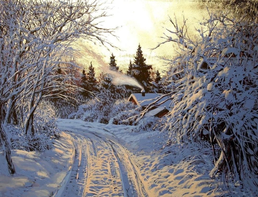 зима - снег, пнк, лес, избушка, зима - оригинал