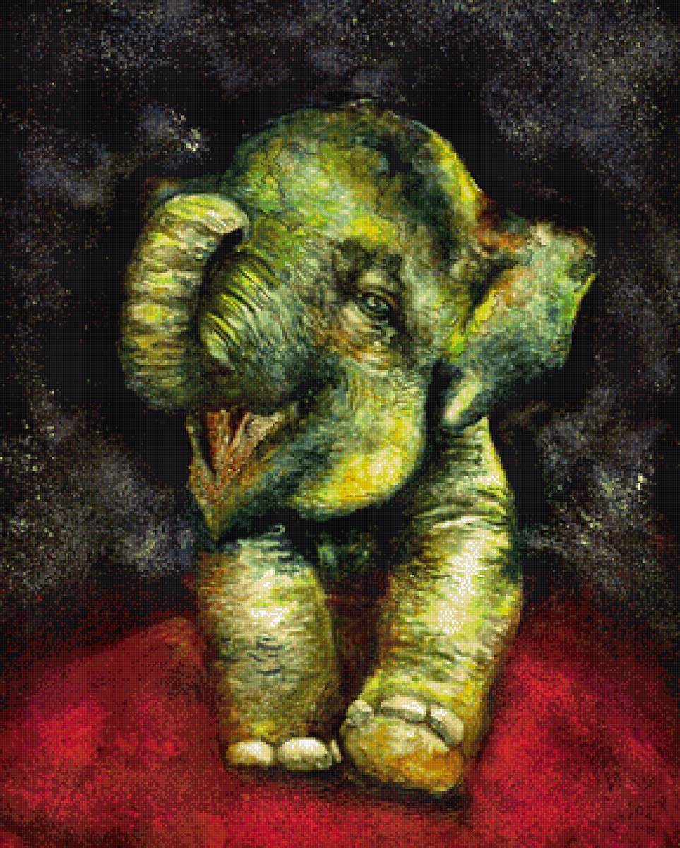 слоник - акварель, пнк, слоник, животные - предпросмотр