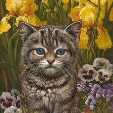 Схема вышивки «Котёнок»