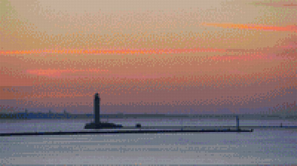 Маяк на закате 40 цветов - предпросмотр