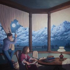 Схема вышивки «вырезая горы»